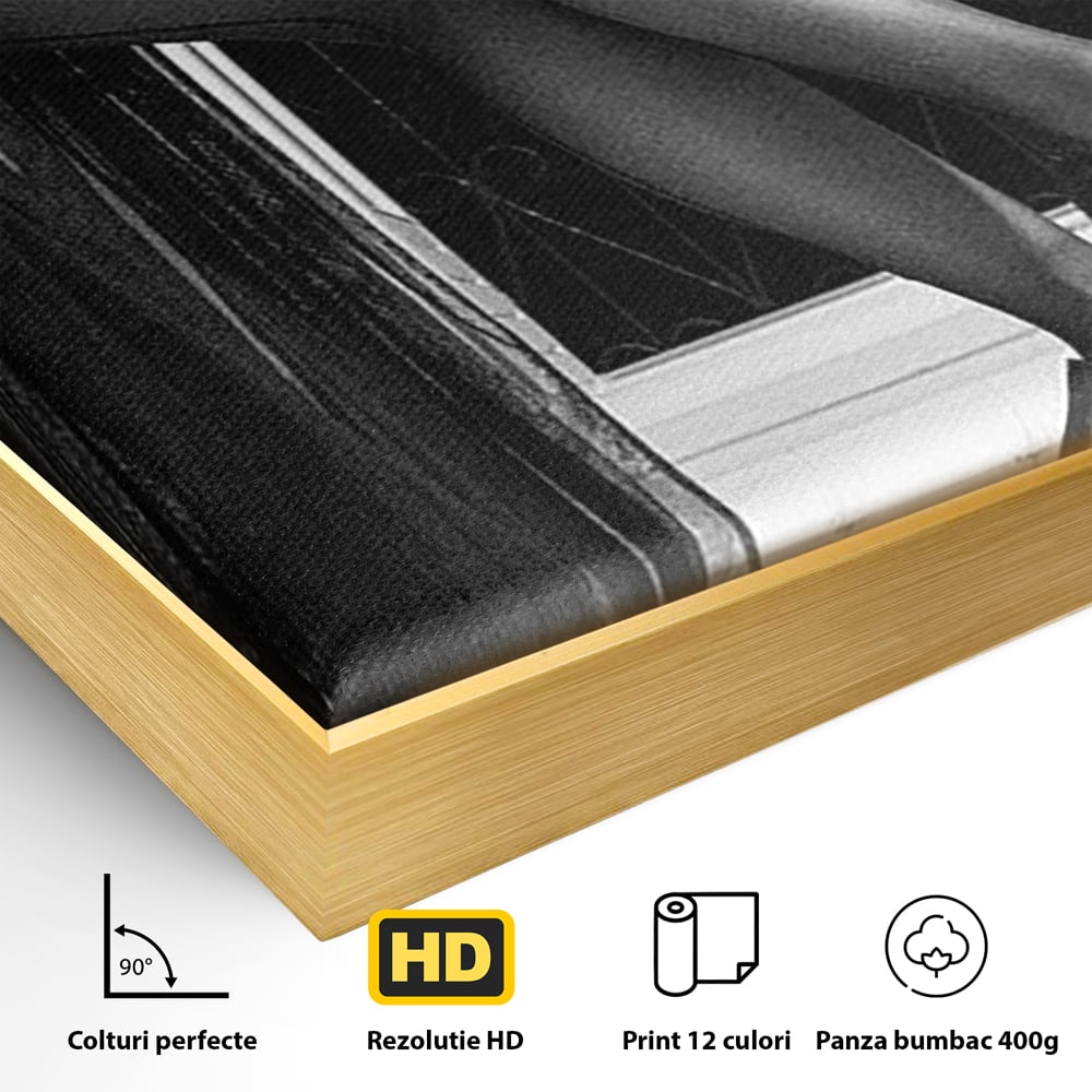 Tablou Canvas Premium, LuxCanva® P1002, Moment la Miezul Noptii, Alb, Negru, Pantofi, Toc, Dresuri, Paris, Vin, Rosu, Hotel, Dantela, Silueta, Trandafiri, Senzualitate, Living, Dormitor