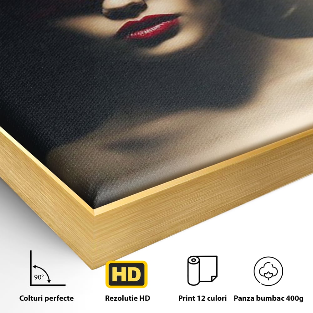 Tablou Canvas Premium, LuxCanva® P1007, Femininul Interzis, Panglica, Rosu, Playboy, Iepuras, Masca, Urechi, Catifea, Obscur, Intuneric, Dorinta, Seductie, Sexy, Living, Dormitor