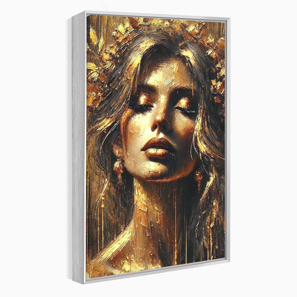 Tablou Canvas Premium, LuxCanva® P1009, Nascuta din Lumina, Zeita, Aur, Coroana, Celesta, Feminitate, Stralucire, Frumusete, Regina, Diva, Soare, Chip, Nemurire, Living, Dormitor