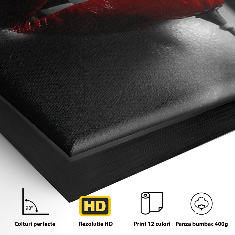 Tablou Canvas Premium, LuxCanva® P1011, Sărutul Macului, Rosu, Floare, Mac, Buze, Tacere, Seductie, Murmur, Petale, Inocenta, Foc, Sexy, Dorinta, Pasiune, Viata, Living, Dormitor