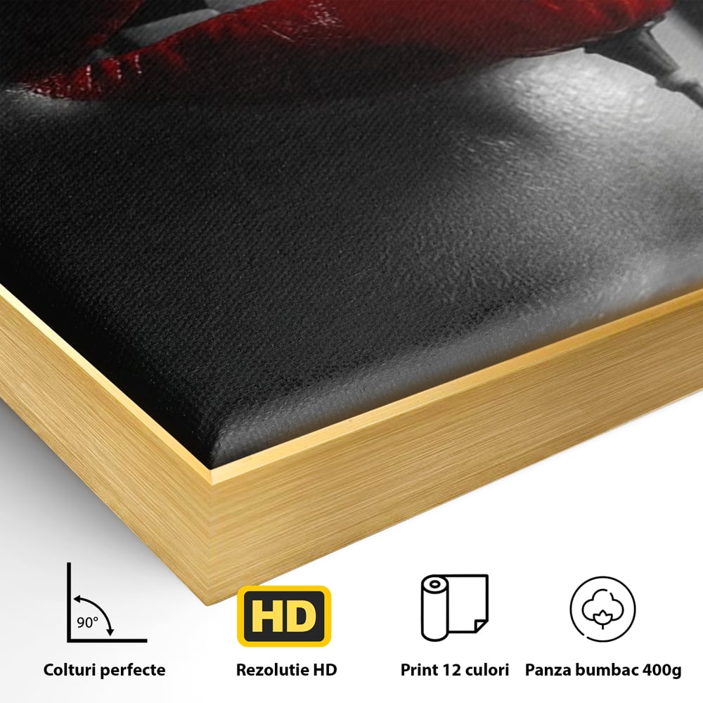 Tablou Canvas Premium, LuxCanva® P1011, Sărutul Macului, Rosu, Floare, Mac, Buze, Tacere, Seductie, Murmur, Petale, Inocenta, Foc, Sexy, Dorinta, Pasiune, Viata, Living, Dormitor