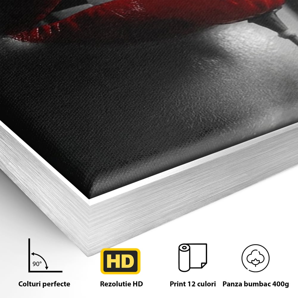 Tablou Canvas Premium, LuxCanva® P1011, Sărutul Macului, Rosu, Floare, Mac, Buze, Tacere, Seductie, Murmur, Petale, Inocenta, Foc, Sexy, Dorinta, Pasiune, Viata, Living, Dormitor