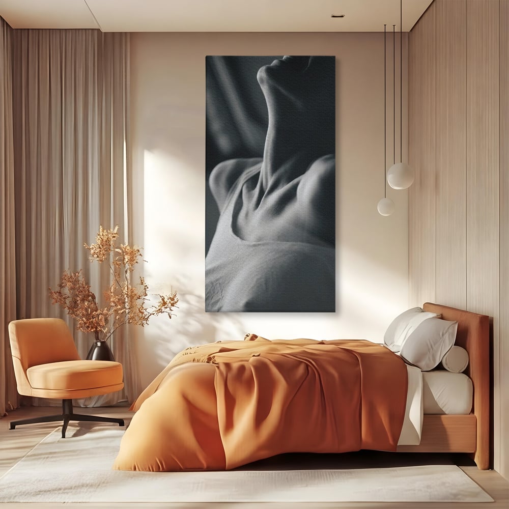 Tablou Canvas Premium, LuxCanva® P1013, Între Relaxare și Ardere, Sexy, Divin, Frumusete, Respiratie, Suspin, Dimineata, Cuplu, Asteptare, Dorinta, Fotografie, Living, Dormitor