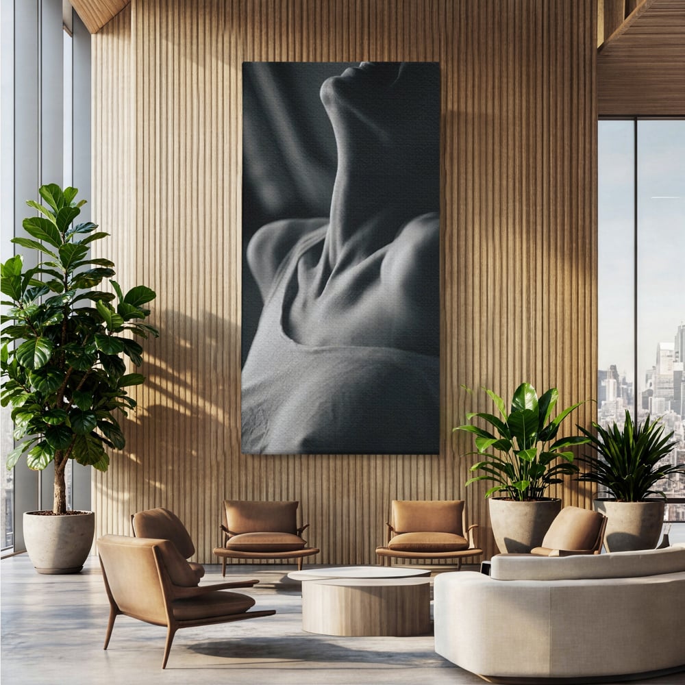 Tablou Canvas Premium, LuxCanva® P1013, Între Relaxare și Ardere, Sexy, Divin, Frumusete, Respiratie, Suspin, Dimineata, Cuplu, Asteptare, Dorinta, Fotografie, Living, Dormitor
