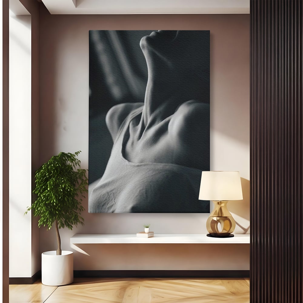 Tablou Canvas Premium, LuxCanva® P1013, Între Relaxare și Ardere, Sexy, Divin, Frumusete, Respiratie, Suspin, Dimineata, Cuplu, Asteptare, Dorinta, Fotografie, Living, Dormitor