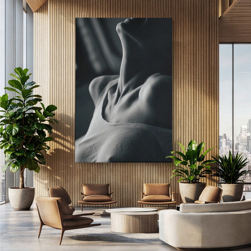 Tablou Canvas Premium, LuxCanva® P1013, Între Relaxare și Ardere, Sexy, Divin, Frumusete, Respiratie, Suspin, Dimineata, Cuplu, Asteptare, Dorinta, Fotografie, Living, Dormitor