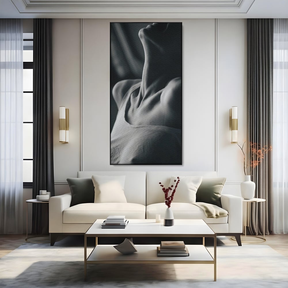 Tablou Canvas Premium, LuxCanva® P1013, Între Relaxare și Ardere, Sexy, Divin, Frumusete, Respiratie, Suspin, Dimineata, Cuplu, Asteptare, Dorinta, Fotografie, Living, Dormitor