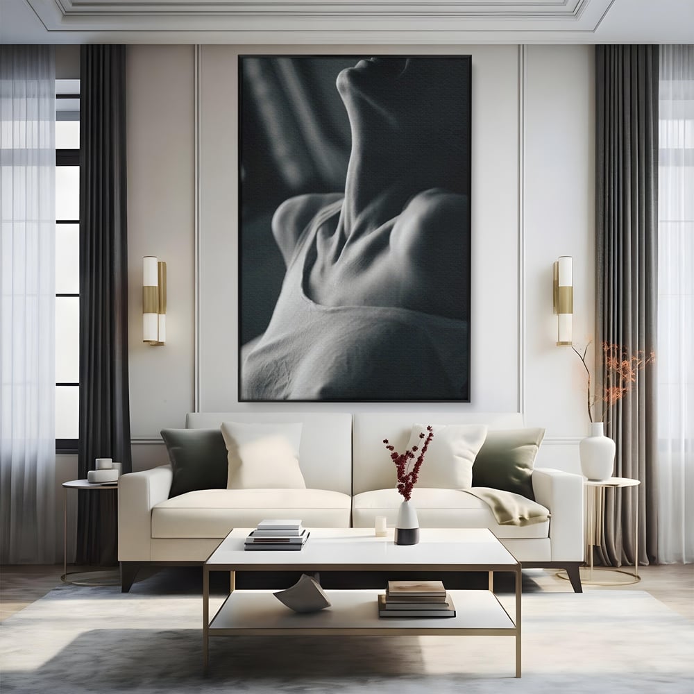 Tablou Canvas Premium, LuxCanva® P1013, Între Relaxare și Ardere, Sexy, Divin, Frumusete, Respiratie, Suspin, Dimineata, Cuplu, Asteptare, Dorinta, Fotografie, Living, Dormitor