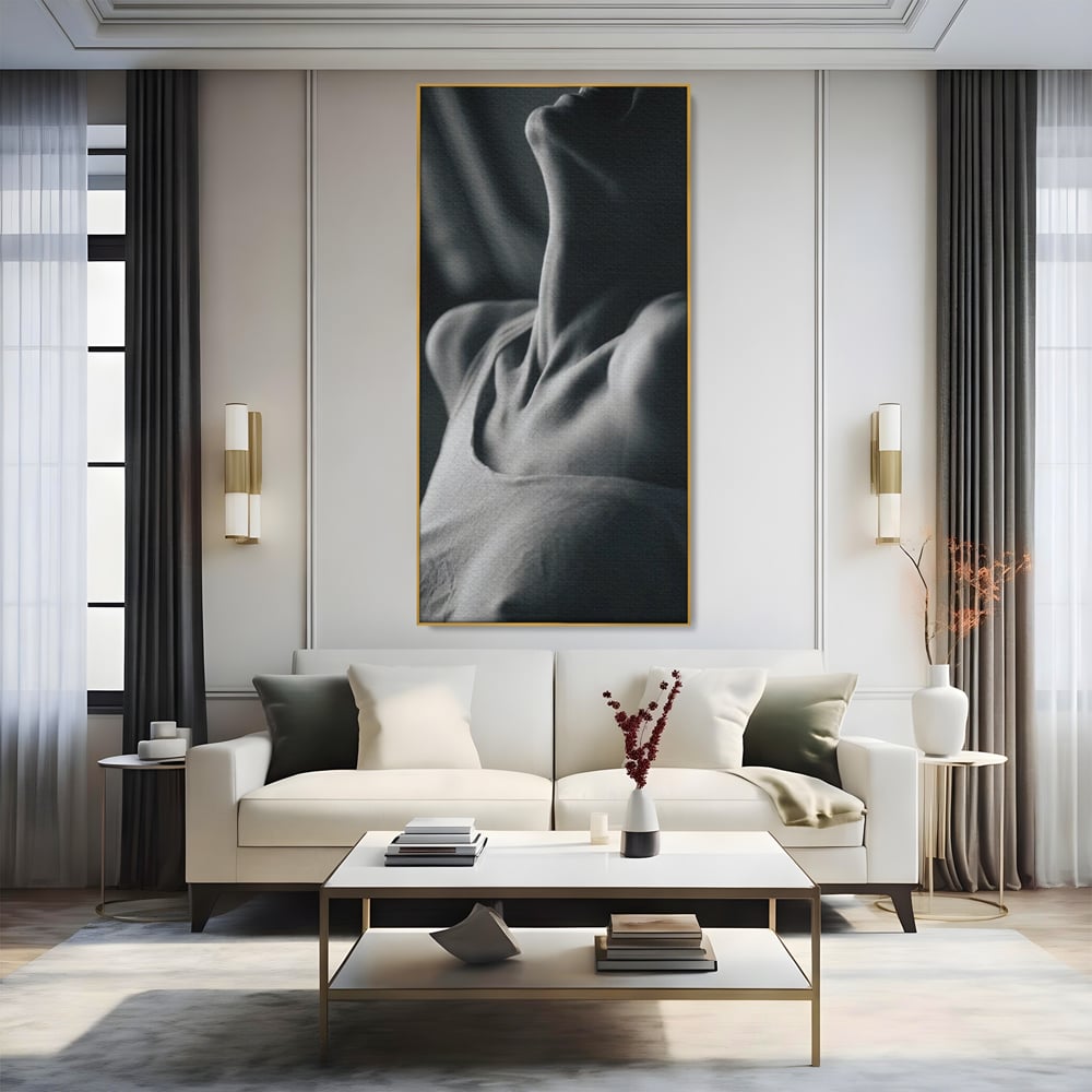 Tablou Canvas Premium, LuxCanva® P1013, Între Relaxare și Ardere, Sexy, Divin, Frumusete, Respiratie, Suspin, Dimineata, Cuplu, Asteptare, Dorinta, Fotografie, Living, Dormitor