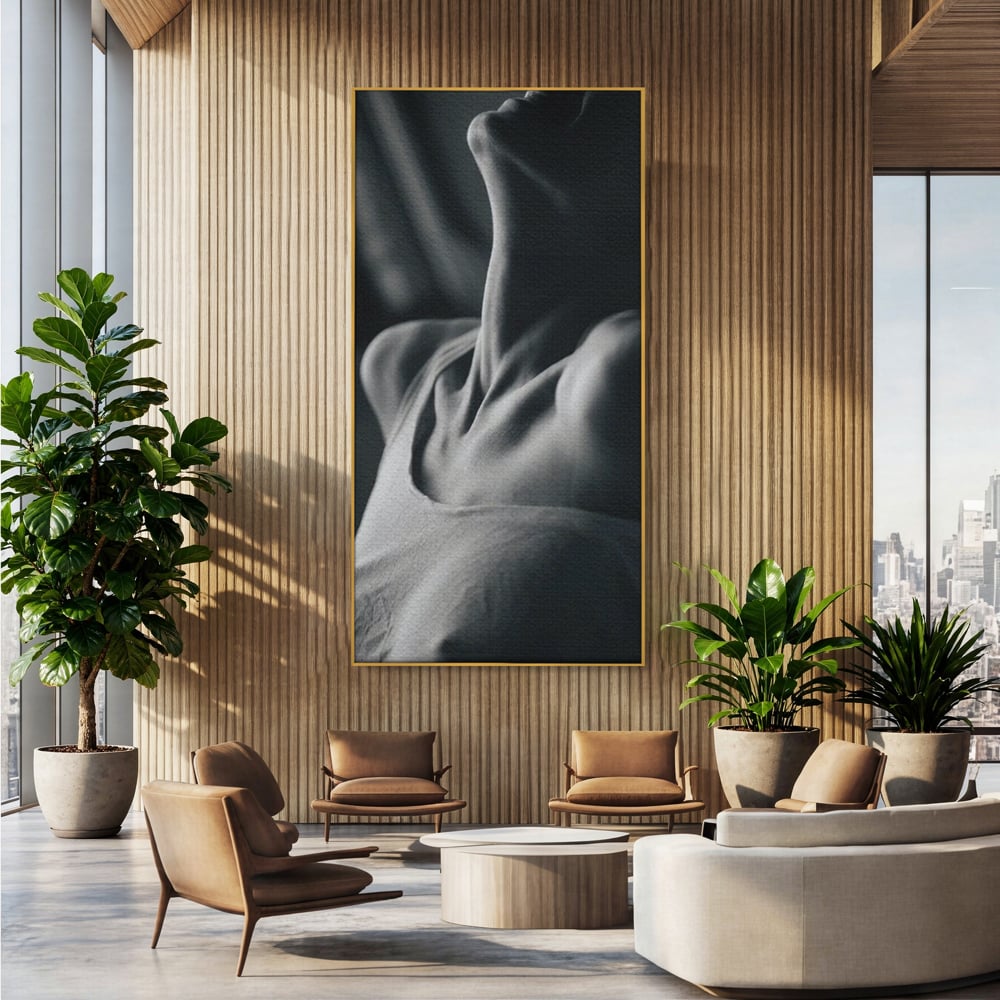 Tablou Canvas Premium, LuxCanva® P1013, Între Relaxare și Ardere, Sexy, Divin, Frumusete, Respiratie, Suspin, Dimineata, Cuplu, Asteptare, Dorinta, Fotografie, Living, Dormitor