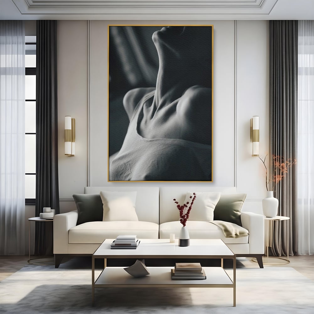 Tablou Canvas Premium, LuxCanva® P1013, Între Relaxare și Ardere, Sexy, Divin, Frumusete, Respiratie, Suspin, Dimineata, Cuplu, Asteptare, Dorinta, Fotografie, Living, Dormitor