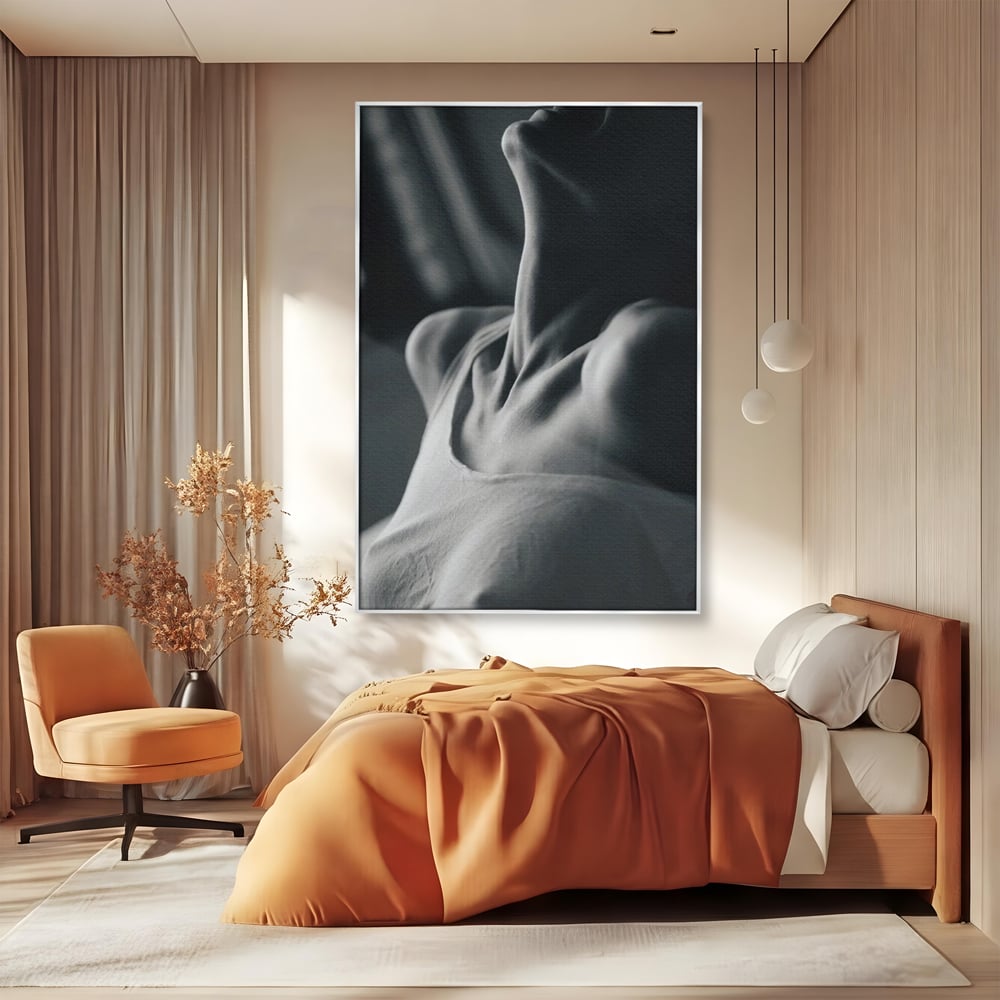 Tablou Canvas Premium, LuxCanva® P1013, Între Relaxare și Ardere, Sexy, Divin, Frumusete, Respiratie, Suspin, Dimineata, Cuplu, Asteptare, Dorinta, Fotografie, Living, Dormitor
