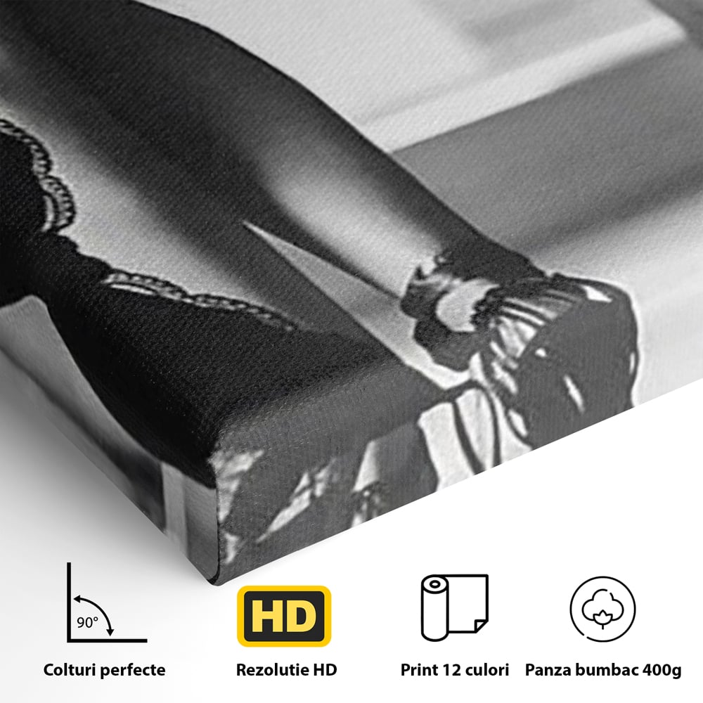 Tablou Canvas Premium, LuxCanva® P1014, Femeia care Pleacă, Picioare, Pantofi, Toc, Dresuri, Pasi, Catifea, Noapte, Intalnire, Scena, Film, Ganduri, Tacere, Aventura, Living, Dormitor