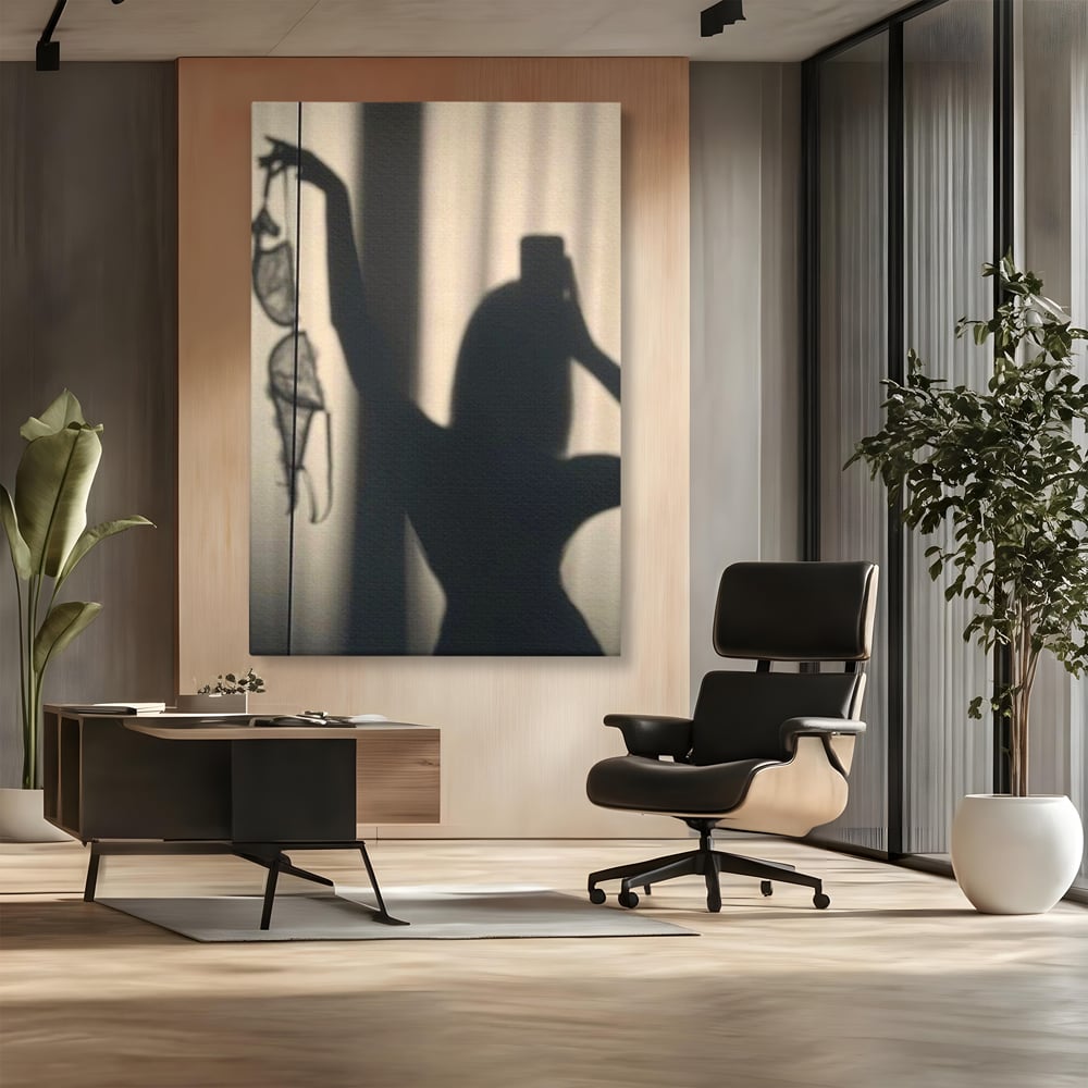 Tablou Canvas Premium, LuxCanva® P1016, Umbra Indrazneata, Silueta, Mister, Intimitate, Femeie, Senzual, Sexy, Alb, Negru, Dormitor, Living