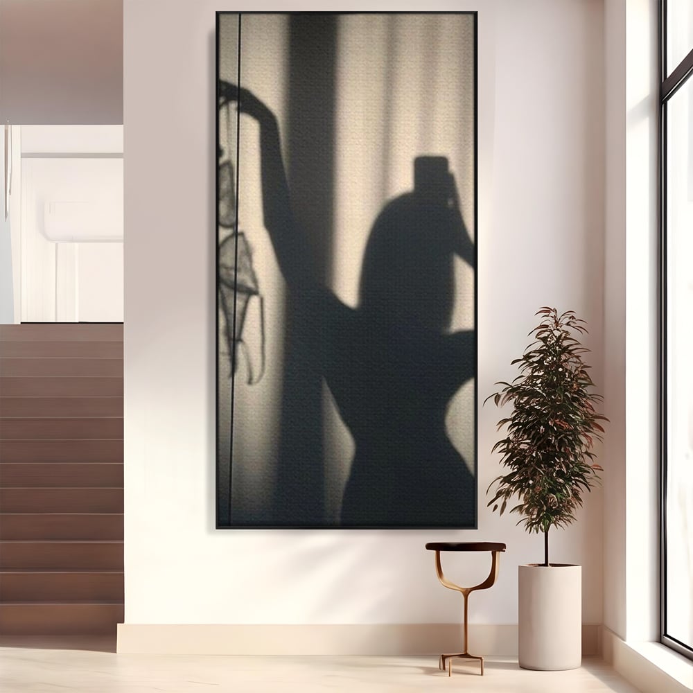 Tablou Canvas Premium, LuxCanva® P1016, Umbra Indrazneata, Silueta, Mister, Intimitate, Femeie, Senzual, Sexy, Alb, Negru, Dormitor, Living