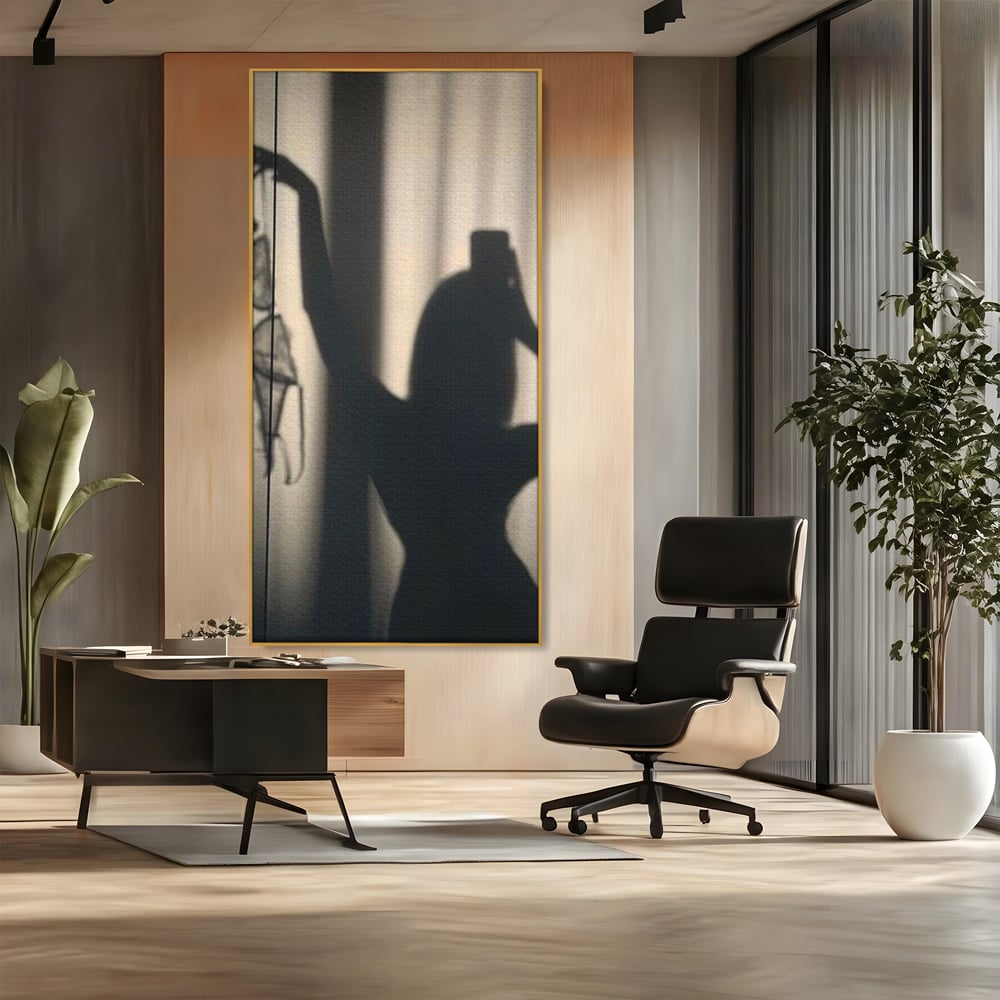 Tablou Canvas Premium, LuxCanva® P1016, Umbra Indrazneata, Silueta, Mister, Intimitate, Femeie, Senzual, Sexy, Alb, Negru, Dormitor, Living