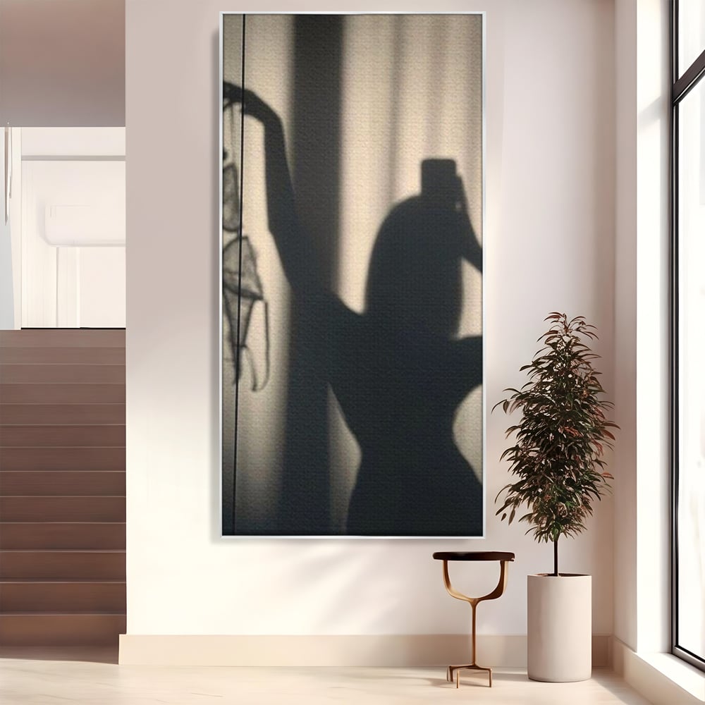 Tablou Canvas Premium, LuxCanva® P1016, Umbra Indrazneata, Silueta, Mister, Intimitate, Femeie, Senzual, Sexy, Alb, Negru, Dormitor, Living