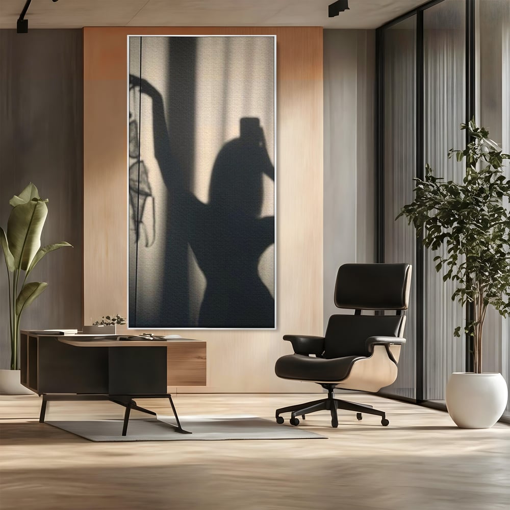 Tablou Canvas Premium, LuxCanva® P1016, Umbra Indrazneata, Silueta, Mister, Intimitate, Femeie, Senzual, Sexy, Alb, Negru, Dormitor, Living