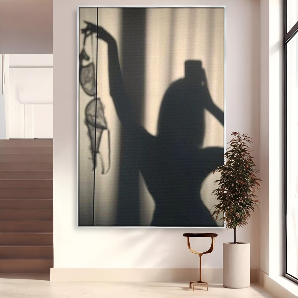 Tablou Canvas Premium, LuxCanva® P1016, Umbra Indrazneata, Silueta, Mister, Intimitate, Femeie, Senzual, Sexy, Alb, Negru, Dormitor, Living