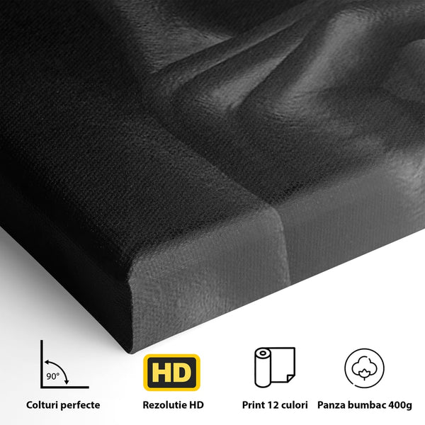 Tablou Canvas Premium, LuxCanva® P1018, Secretul Nostru, Auriu, Negru, Mister, Secret, Soapta, Buze, Senzual, Glamour, Dormitor, Living