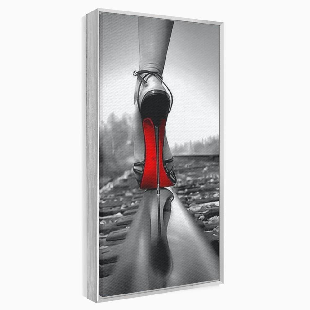 Tablou Canvas Premium, LuxCanva® P1019, Linia Seductiei, Tocuri, Rosu, Risc, Seductie, Feminitate, Putere, Sexy, Eleganta, Dormitor, Living