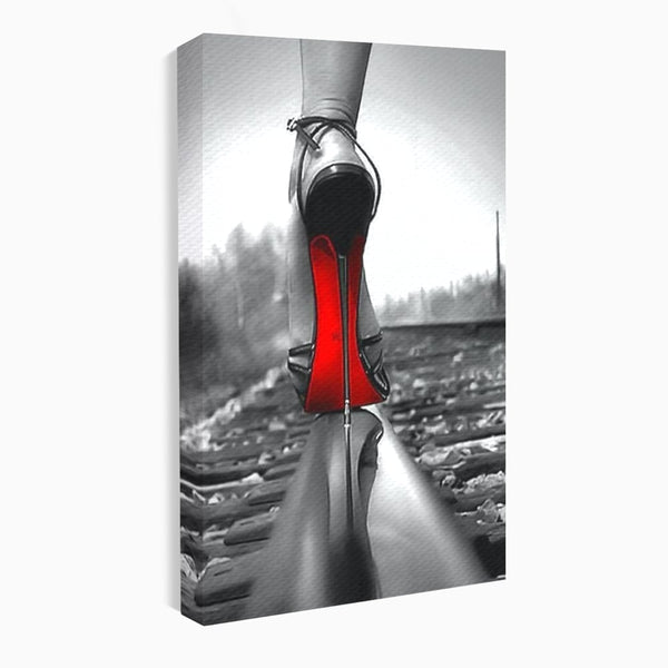 Tablou Canvas Premium, LuxCanva® P1019, Linia Seductiei, Tocuri, Rosu, Risc, Seductie, Feminitate, Putere, Sexy, Eleganta, Dormitor, Living