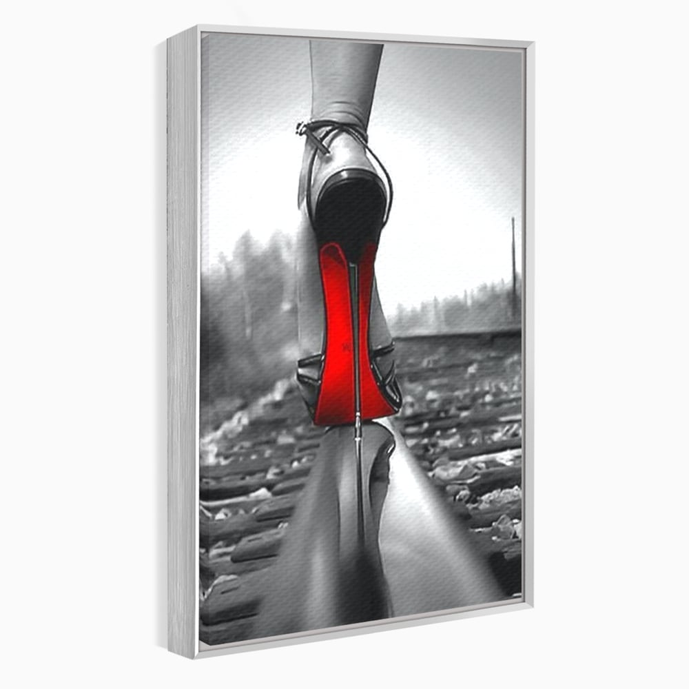 Tablou Canvas Premium, LuxCanva® P1019, Linia Seductiei, Tocuri, Rosu, Risc, Seductie, Feminitate, Putere, Sexy, Eleganta, Dormitor, Living