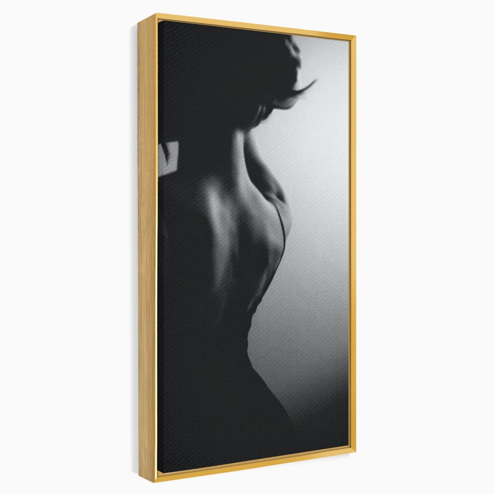 Tablou Canvas Premium, LuxCanva® P1021, Tentatie si Mister, Umbra, Silueta, Feminitate, Sexy, Seducator, Elegant, Monocrom, Dormitor, Living