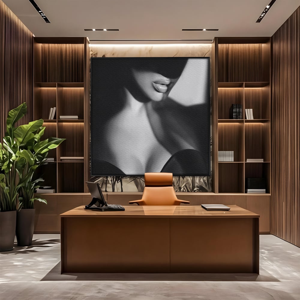 Tablou Canvas Premium, LuxCanva® P1022, Dorinte Nespuse, Sexy, Dorinta, Tentatie, Mister, Alb, Negru, Femeie, Senzualitate, Dormitor, Living