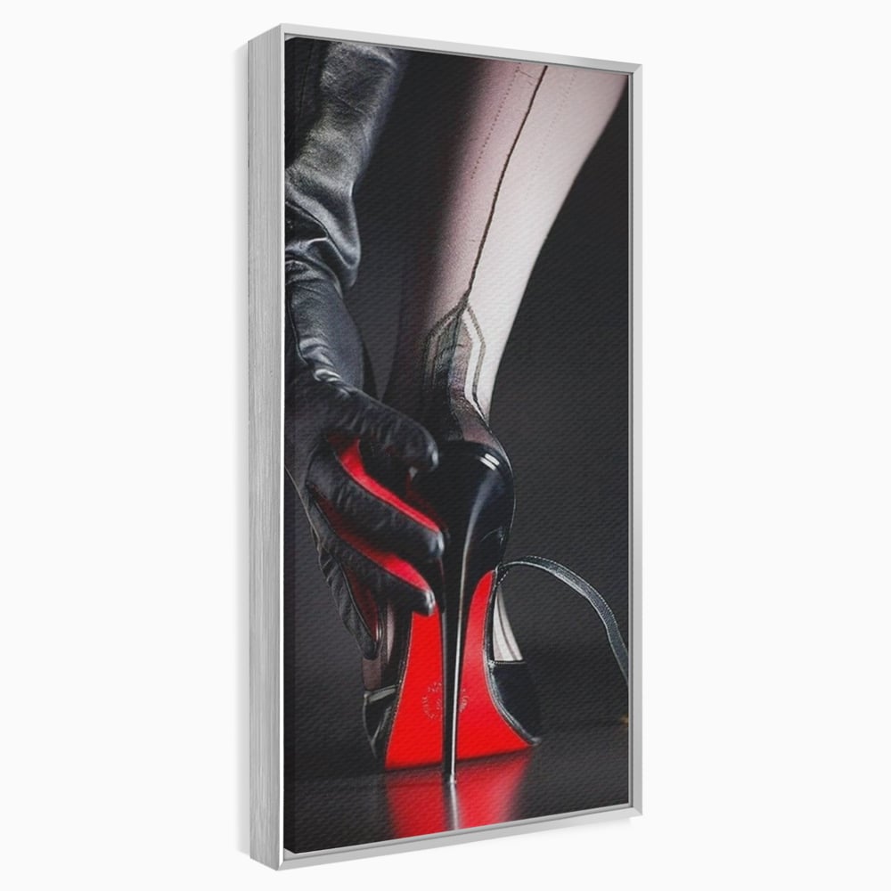 Tablou Canvas Premium, LuxCanva® P1026, Control pe Toc Inalt, Picior, Dresuri, Manusi, Tentatie, Sexy, Dorinta, Toc, Pantof, Feminitate, Dormitor, Living