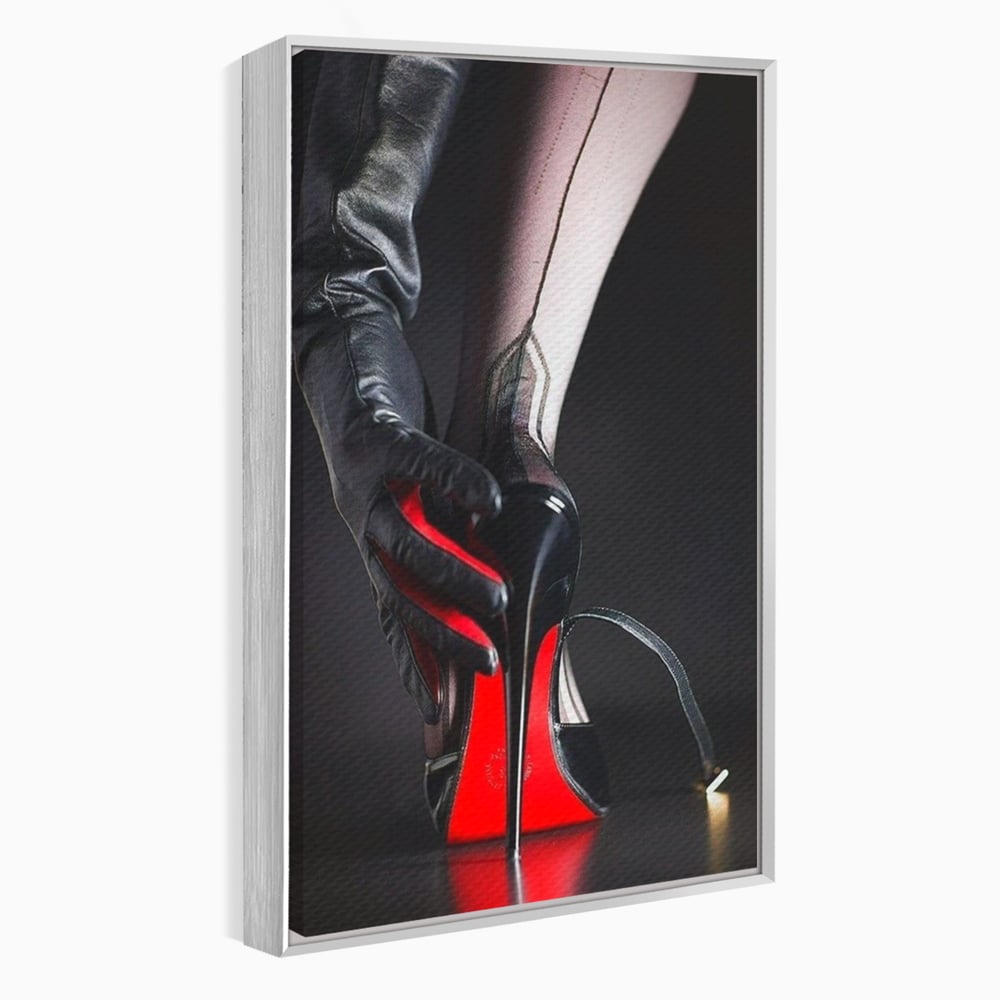 Tablou Canvas Premium, LuxCanva® P1026, Control pe Toc Inalt, Picior, Dresuri, Manusi, Tentatie, Sexy, Dorinta, Toc, Pantof, Feminitate, Dormitor, Living