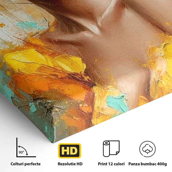 Tablou Canvas Premium, LuxCanva® P1028, Flacara Frumusetii, Flori, Frumusete, Seductie, Feminitate, Portret, Pictura, Sublim, Poetic, Dormitor, Living