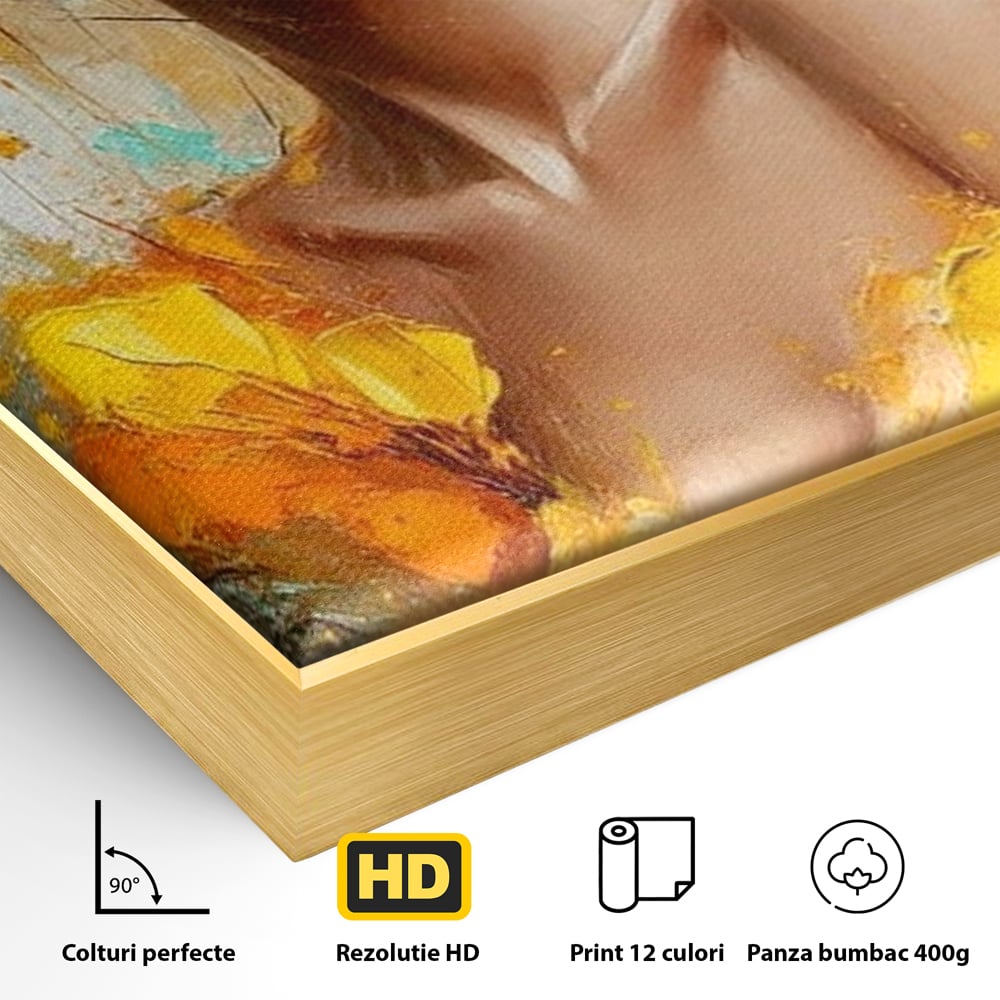 Tablou Canvas Premium, LuxCanva® P1028, Flacara Frumusetii, Flori, Frumusete, Seductie, Feminitate, Portret, Pictura, Sublim, Poetic, Dormitor, Living