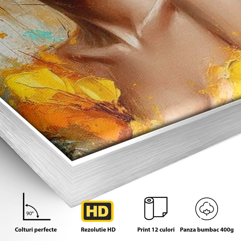 Tablou Canvas Premium, LuxCanva® P1028, Flacara Frumusetii, Flori, Frumusete, Seductie, Feminitate, Portret, Pictura, Sublim, Poetic, Dormitor, Living
