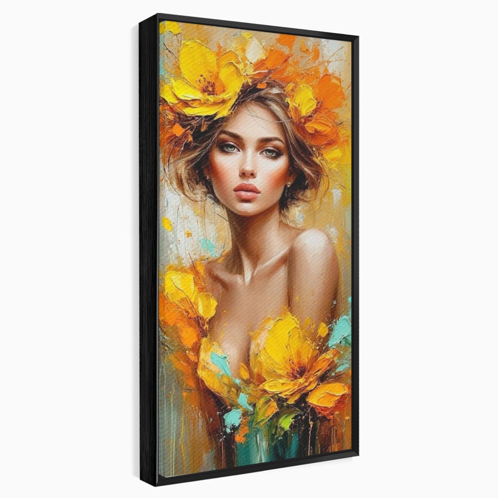 Tablou Canvas Premium, LuxCanva® P1028, Flacara Frumusetii, Flori, Frumusete, Seductie, Feminitate, Portret, Pictura, Sublim, Poetic, Dormitor, Living