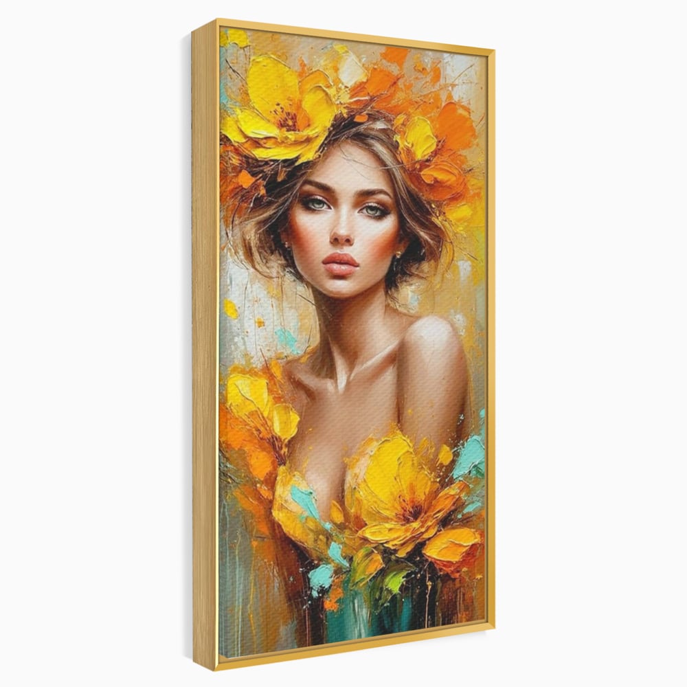 Tablou Canvas Premium, LuxCanva® P1028, Flacara Frumusetii, Flori, Frumusete, Seductie, Feminitate, Portret, Pictura, Sublim, Poetic, Dormitor, Living