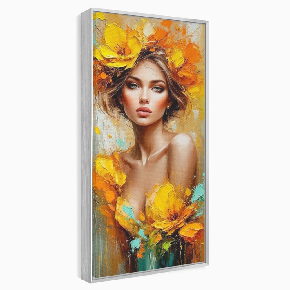 Tablou Canvas Premium, LuxCanva® P1028, Flacara Frumusetii, Flori, Frumusete, Seductie, Feminitate, Portret, Pictura, Sublim, Poetic, Dormitor, Living