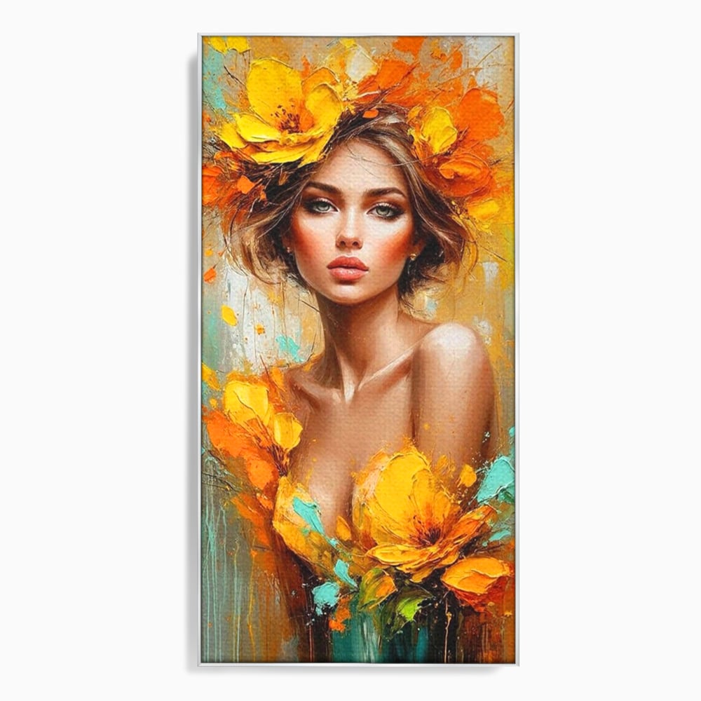 Tablou Canvas Premium, LuxCanva® P1028, Flacara Frumusetii, Flori, Frumusete, Seductie, Feminitate, Portret, Pictura, Sublim, Poetic, Dormitor, Living