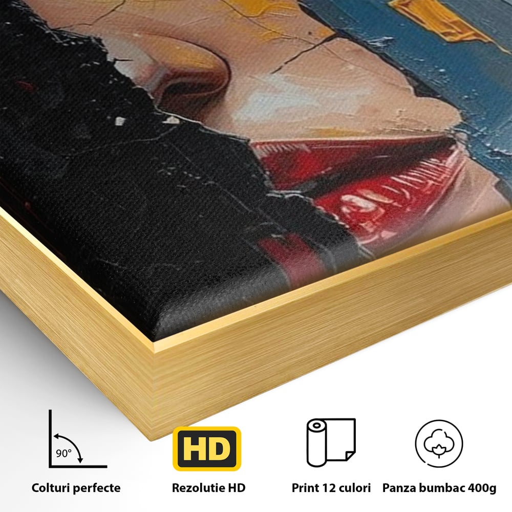 Tablou Canvas Premium, LuxCanva® P1029, Franturi de Dorinta, Privire, Misterios, Ochi, Albastru, Frumusete, Femeie, Magnetism, Dormitor, Living