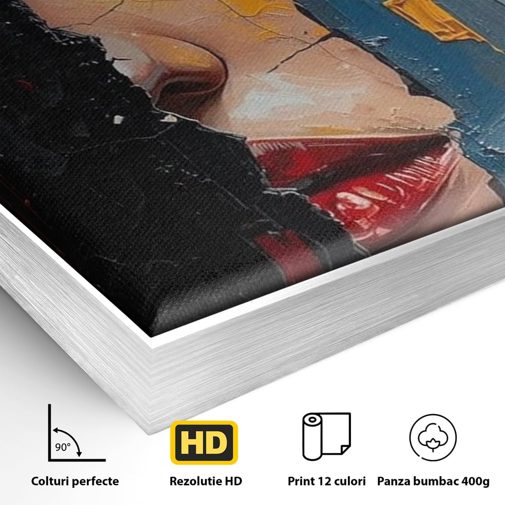 Tablou Canvas Premium, LuxCanva® P1029, Franturi de Dorinta, Privire, Misterios, Ochi, Albastru, Frumusete, Femeie, Magnetism, Dormitor, Living