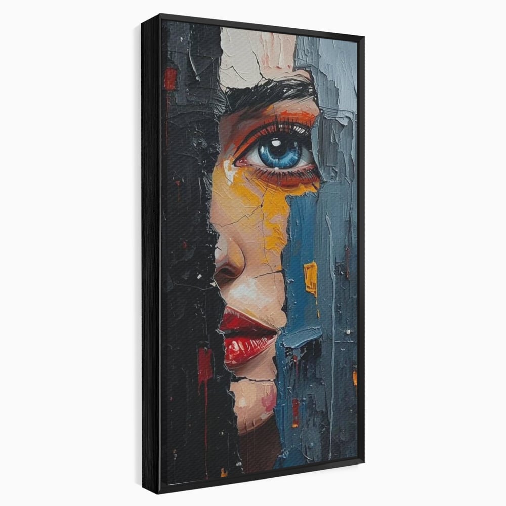 Tablou Canvas Premium, LuxCanva® P1029, Franturi de Dorinta, Privire, Misterios, Ochi, Albastru, Frumusete, Femeie, Magnetism, Dormitor, Living