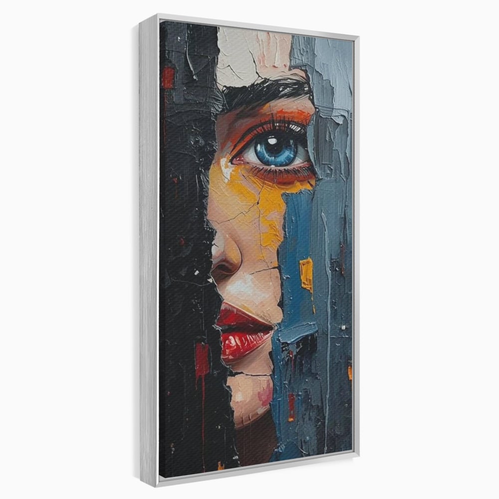 Tablou Canvas Premium, LuxCanva® P1029, Franturi de Dorinta, Privire, Misterios, Ochi, Albastru, Frumusete, Femeie, Magnetism, Dormitor, Living