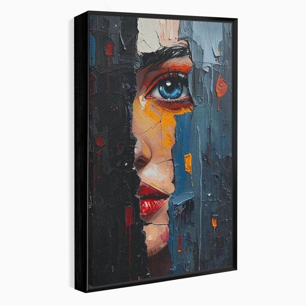 Tablou Canvas Premium, LuxCanva® P1029, Franturi de Dorinta, Privire, Misterios, Ochi, Albastru, Frumusete, Femeie, Magnetism, Dormitor, Living