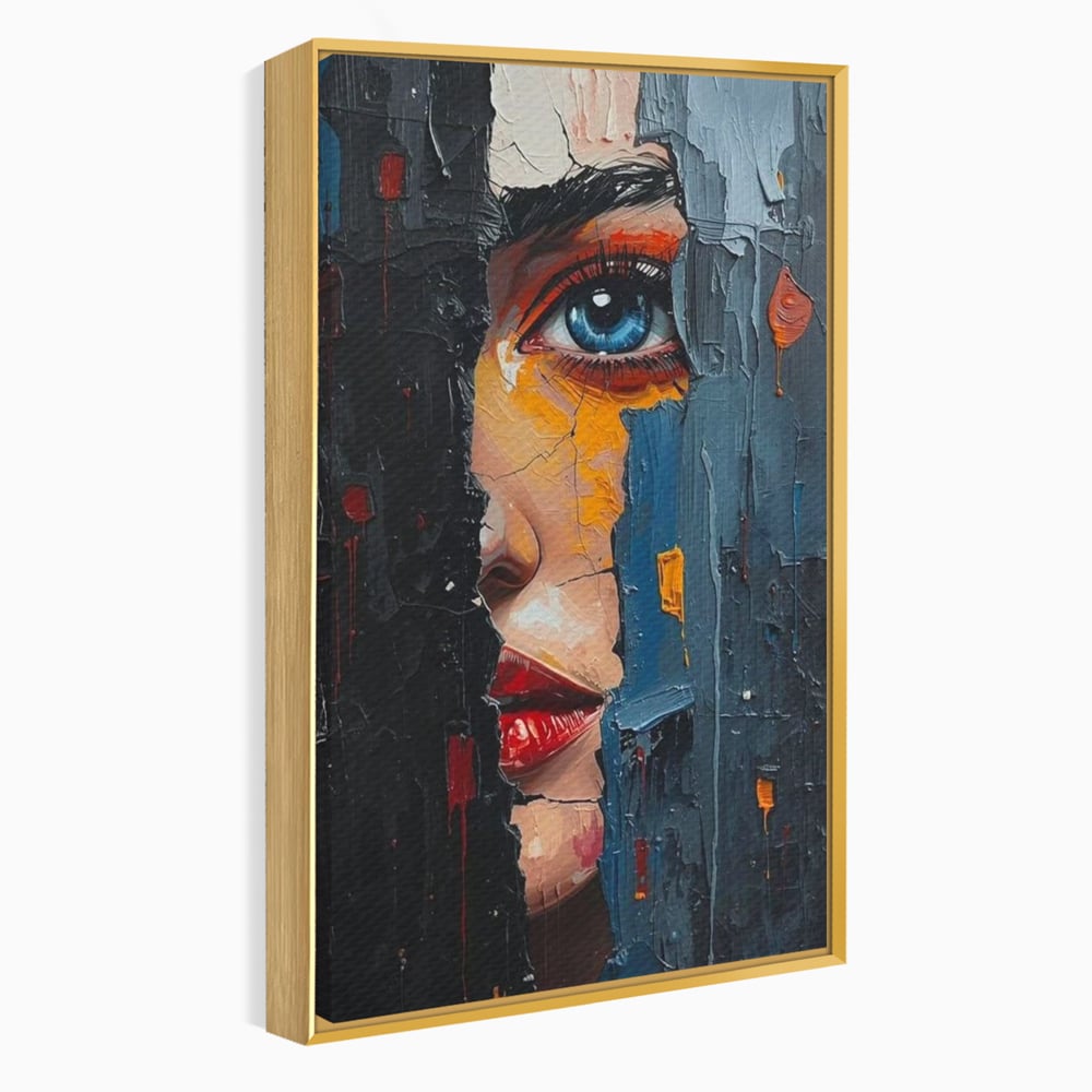 Tablou Canvas Premium, LuxCanva® P1029, Franturi de Dorinta, Privire, Misterios, Ochi, Albastru, Frumusete, Femeie, Magnetism, Dormitor, Living