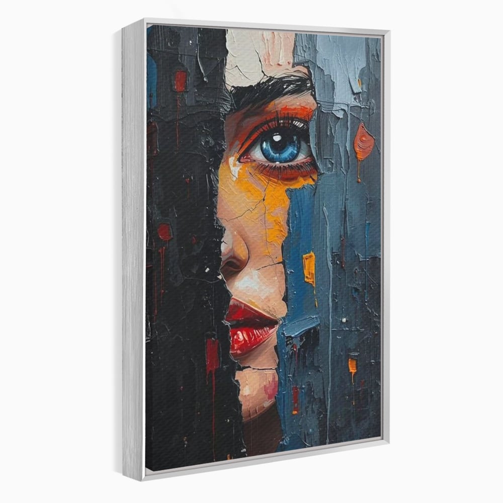 Tablou Canvas Premium, LuxCanva® P1029, Franturi de Dorinta, Privire, Misterios, Ochi, Albastru, Frumusete, Femeie, Magnetism, Dormitor, Living