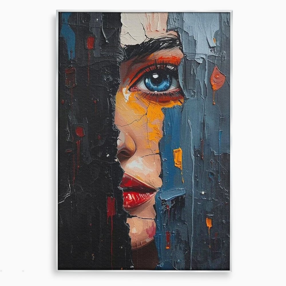 Tablou Canvas Premium, LuxCanva® P1029, Franturi de Dorinta, Privire, Misterios, Ochi, Albastru, Frumusete, Femeie, Magnetism, Dormitor, Living