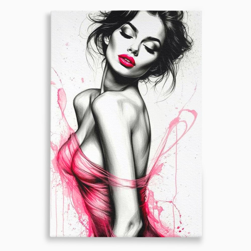 Tablou Canvas Premium, LuxCanva® P1030, Dansul Seductiei, Sexy, Trup, Femeie, Contur, Senzual, Pasiune, Dorinta, Frumusete, Magnetism, Dormitor, Living