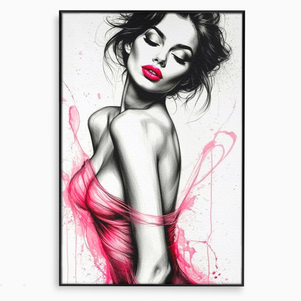 Tablou Canvas Premium, LuxCanva® P1030, Dansul Seductiei, Sexy, Trup, Femeie, Contur, Senzual, Pasiune, Dorinta, Frumusete, Magnetism, Dormitor, Living