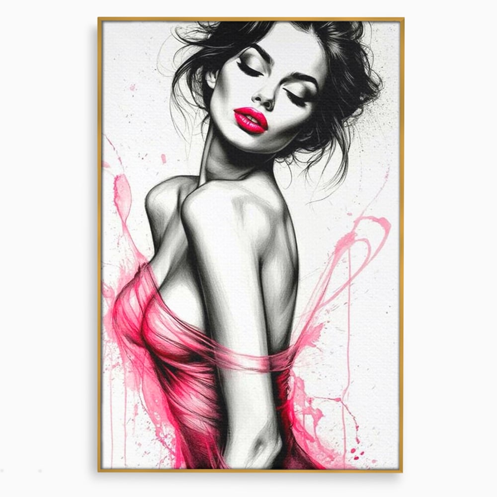 Tablou Canvas Premium, LuxCanva® P1030, Dansul Seductiei, Sexy, Trup, Femeie, Contur, Senzual, Pasiune, Dorinta, Frumusete, Magnetism, Dormitor, Living