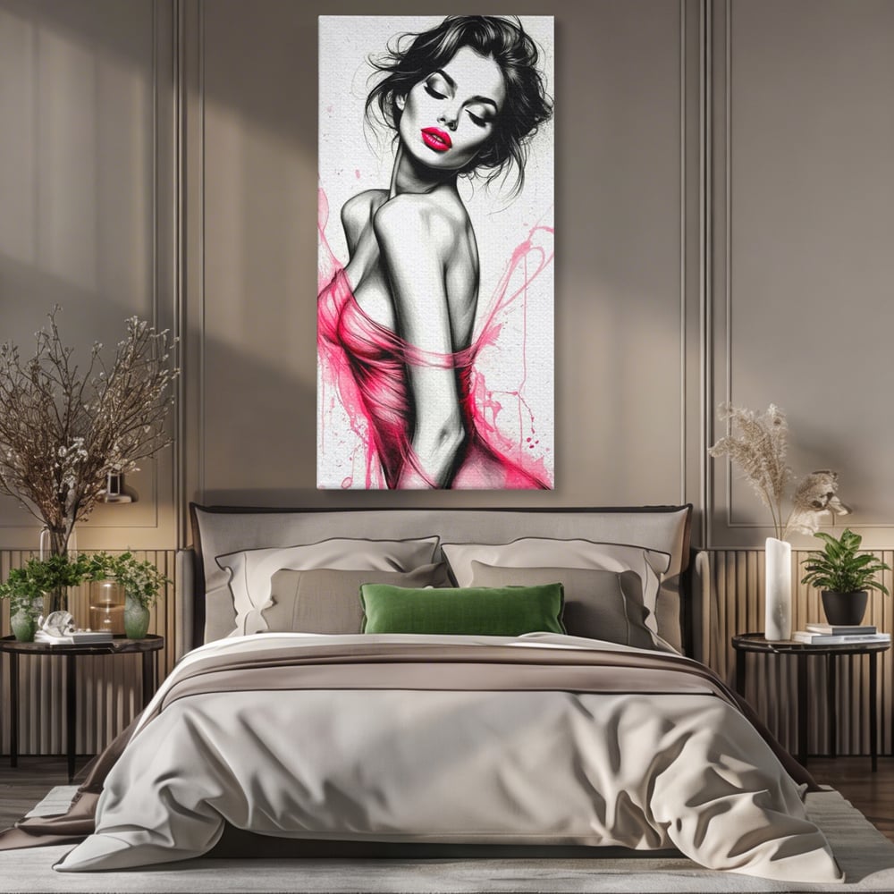 Tablou Canvas Premium, LuxCanva® P1030, Dansul Seductiei, Sexy, Trup, Femeie, Contur, Senzual, Pasiune, Dorinta, Frumusete, Magnetism, Dormitor, Living